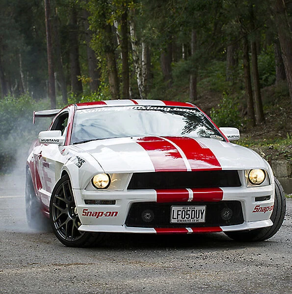 Ford Mustang GT 2005 White red stripes