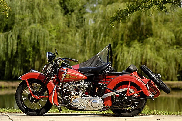 Harley Davidson EL61 with knucklehead engine and factory sidecar