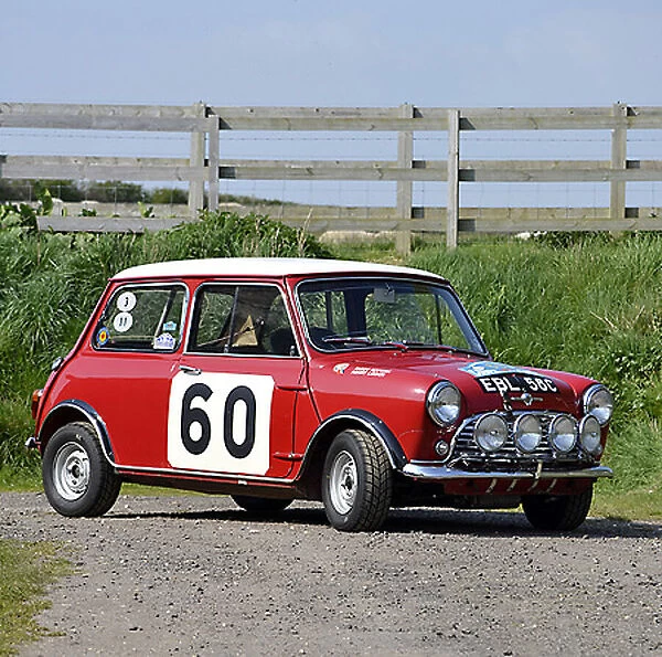 Mini Morris Coopers (rally car, ex-Paddy Hopkirk) 1965 Red & white
