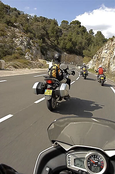 Motorbikers on Mountain Road