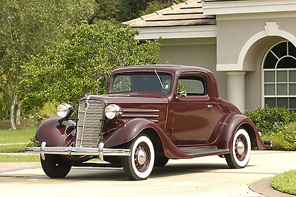 Nash LaFayette Business Coupe, 1935, Red, dark