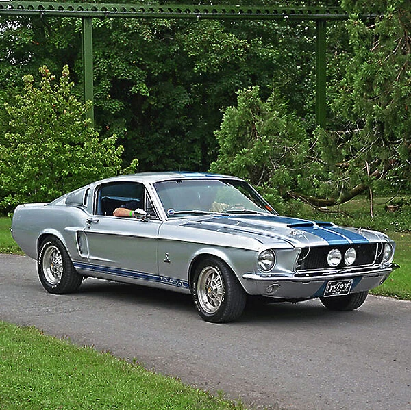 Shelby GT350 Mustang 1967 Silver blue stripes