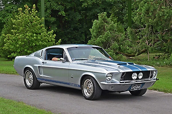 Shelby GT350 Mustang 1967 Silver blue stripes