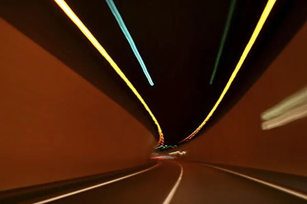 Streaky lights in tunnel RF 2000s current contemporary moving