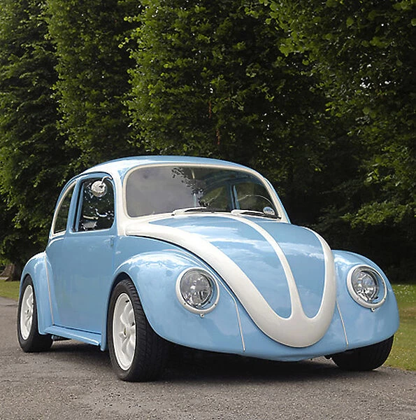 VW Volkswagen Beetle Classic Beetle (Cal look) 1975 blue and white