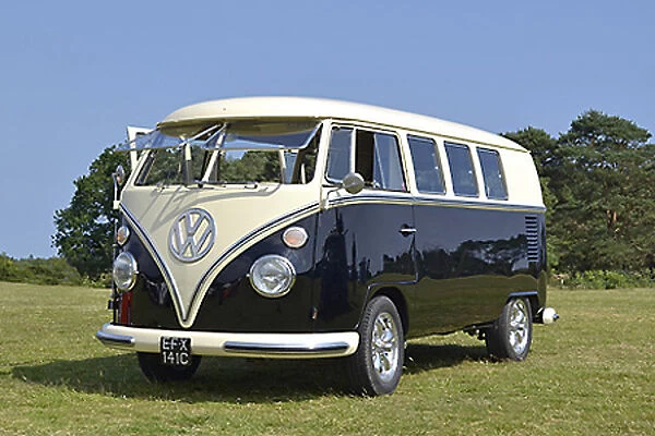 VW Volkswagen Classic Camper van, 1965, Black, & white