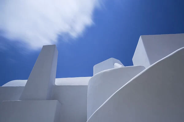 Europe, Greece, Imerovigli. White building shapes