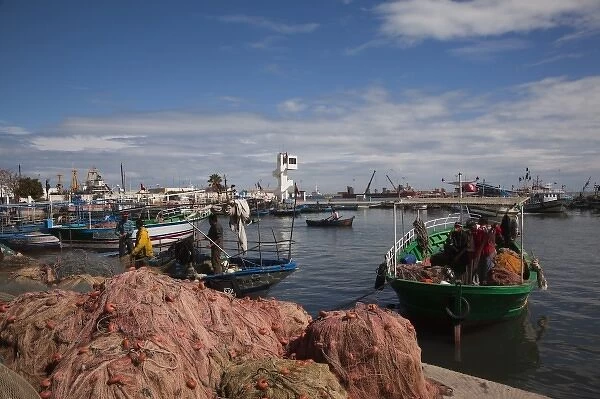 Tunisia, Tunisian Central Coast, Sousse, port, fishing boats