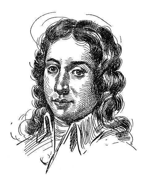 ALESSANDRO SCARLATTI (1660-1725). Italian composer. Pen-and-ink drawing, c1900
