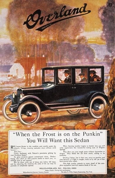 AUTOMOBILE AD, 1920. Willys-Overland automobile advertisement from an American magazine, 1920