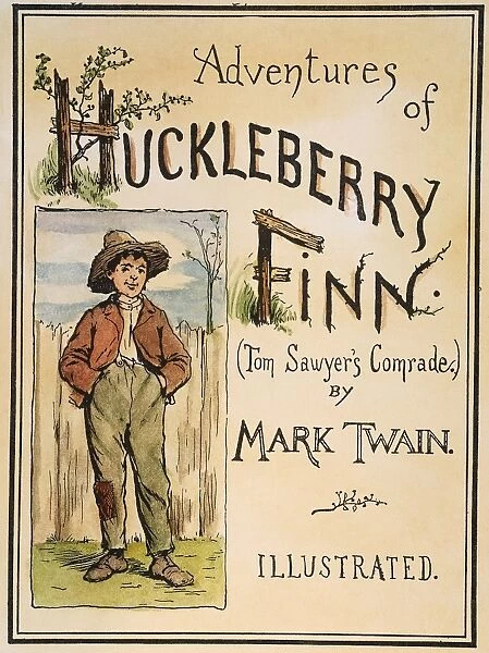 Cover from the original edition, 1885, of Mark Twains Adventures of Huckleberry Finn with illustrations by E. W. Kemble