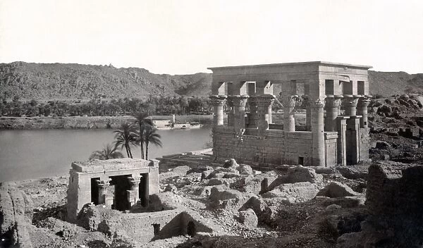 EGYPT: ISLAND OF PHILAE. Trajans Kiosk on the island of Philae on the Nile River