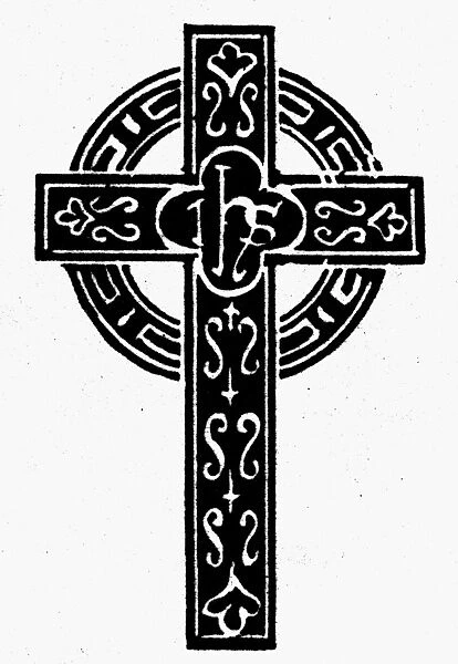 EPISCOPAL CROSS. Symbol of the Episcopal Church. Line engraving
