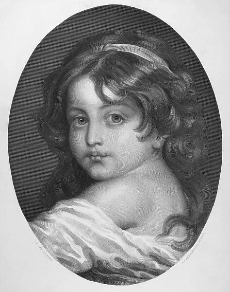 GREUZE: CHILDHOOD. Steel engraving, French, 19th century, after a painting by Jean Baptiste Greuze (1725-1805)