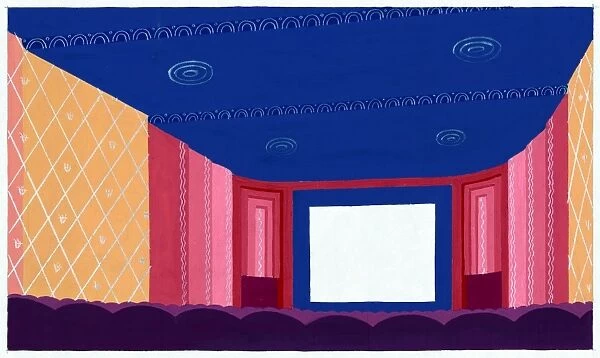 NYC: THEATER, c1935. Design for a movie theater in New York City. Drawing by Winold Reiss