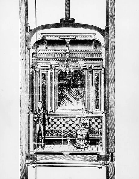 OTIS HOTEL ELEVATOR, 1881. Wood engraving