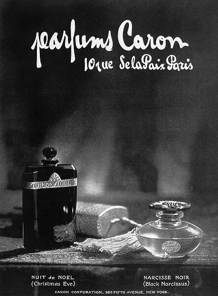PERFUME AD, 1925. American magazine advertisement, 1925, for Caron perfume, from France