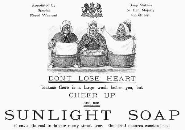SUNLIGHT SOAP, 1893. English newspaper advertisement, 1893