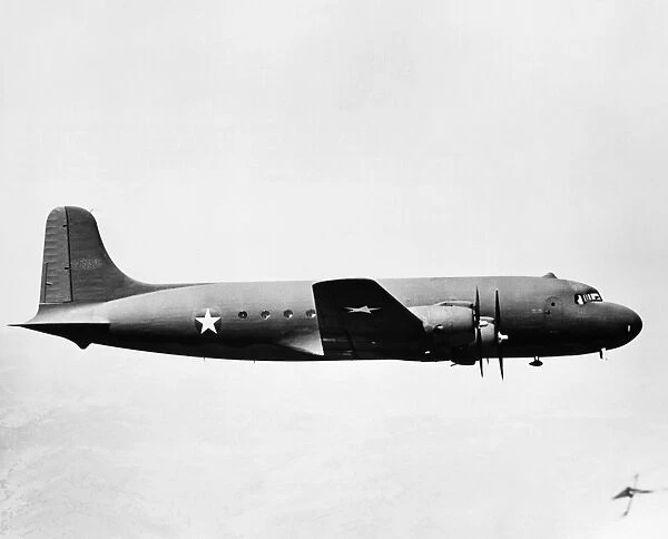 U. S. Douglas C-54 Skymaster (military cargo version of DC-4) in flight, c1943, during World War II