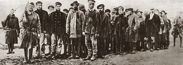 WORLD WAR I: ARCHANGEL. Bolshevik prisoners captured by American Troops in Archangel, Russia