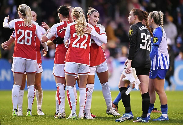 Arsenal Celebrate Victory Over Brighton in Barclays Women's Super League
