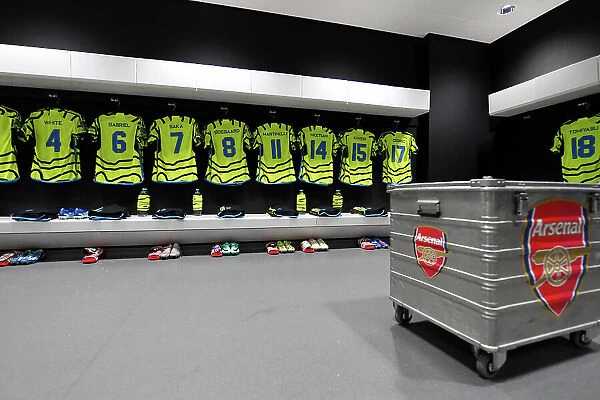 Arsenal Dressing Room: Pre-Match Huddle before West Ham Carabao Cup Clash, 2023-24