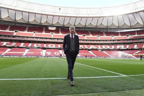 Arsene Wenger Scouting Atletico Madrid Pitch Ahead of Arsenal Match, 2018