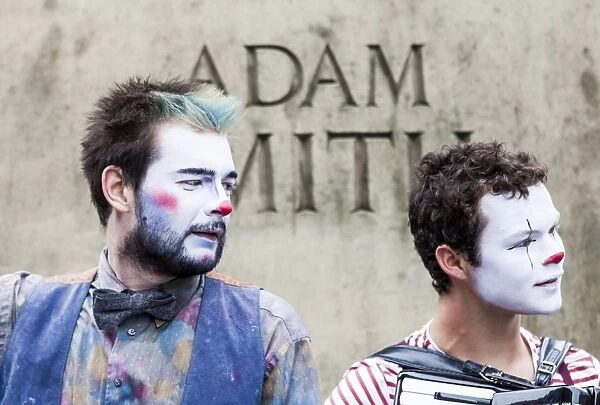 Two performers from The Human Zoo Theatre Company at the 2015 Edinburgh Fringe Festival, Scotland