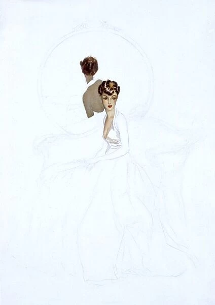 Unfinished painting of a woman by David Wright