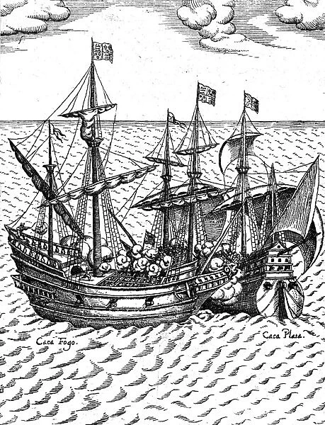 The capture of the Cacafuego, the Spanish treasure-ship, by Sir Francis Drake 1579