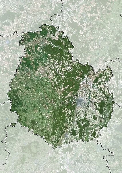 Departement of Cote-d Or, France, True Colour Satellite Image
