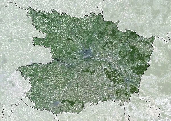 Departement of Maine-et-Loire, France, True Colour Satellite Image