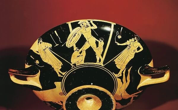 Greek civilization, red-figure pottery, Attic kylix depicting foundry