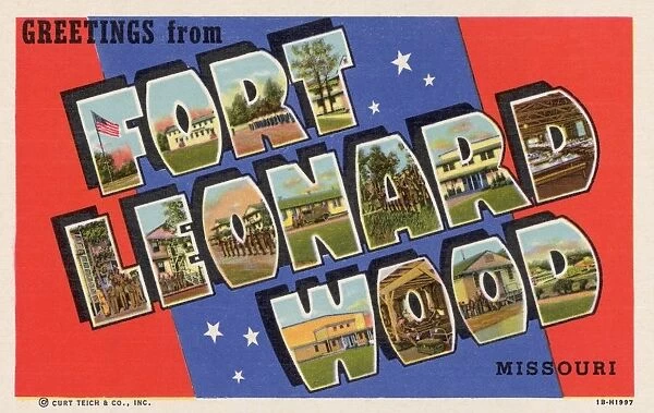 Greeting Card from Fort Leonard Wood. ca. 1941, Missouri, USA, Greeting Card from Fort Leonard Wood