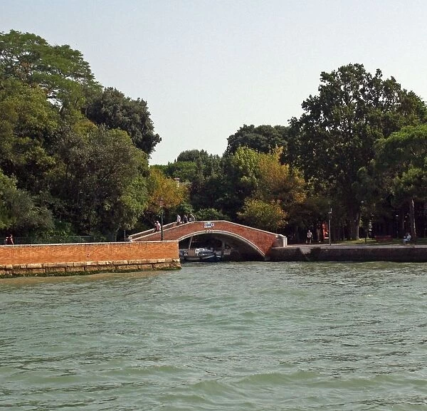 Italy, Venice, Footbridge over canal