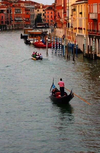 Italy, Venice, Gondolier on Grand canal