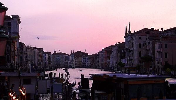 Italy, Venice, View of Grand canal at dawn