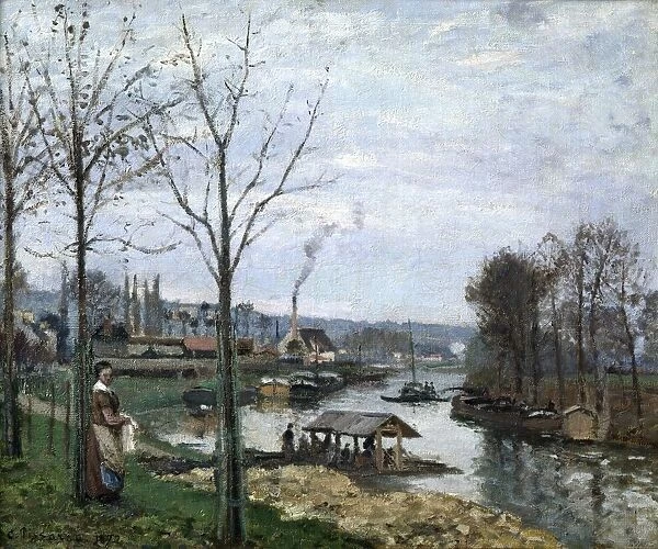 Le Lavoir, Port Marly, Pontoise 1872 (The Wash-House, Pontoise): Camille Pissarro