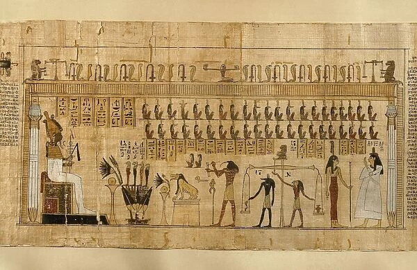 Papyrus from Book of the Dead depicting weighing of souls