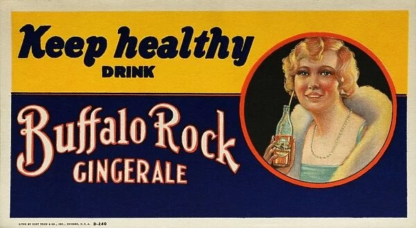 Postcard Advertising Buffalo Rock Ginger Ale. ca. 1929, Keep healthy drink Buffalo Rock gingerale