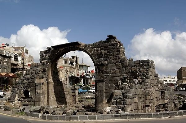 Syria - As-Suwayda. Ruins of city gate