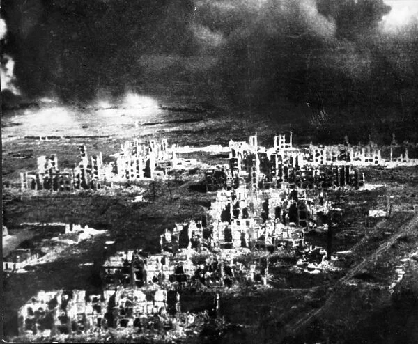 World war 2, battle of stalingrad, center of stalingrad showing widespread devastation, feb, 2, 1943