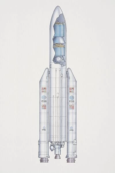 Ariane, cross section of space rocket