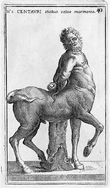A Centaur, Centaurus, Centauri, Centaur, a hybrid creature of Greek mythology of horse and human, historical Rome, Italy, digital reproduction of an 18th century original, original date unknown
