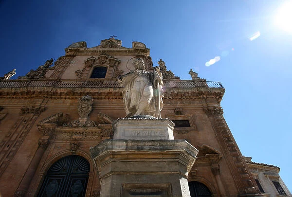 The facade of Church of San Pietro, Modica, Sicily