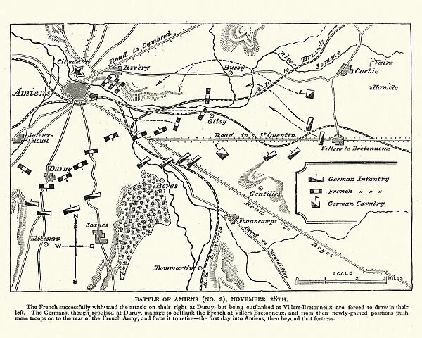 Franco Prussian War plan of the Battle of Amiens