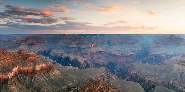 Panoramic sunrise over Grand Canyon, Arizona, USA