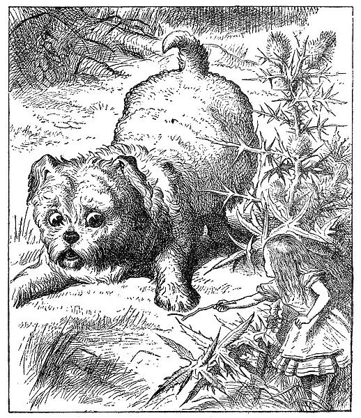 Playing with a big dog - Alice in Wonderland 1897