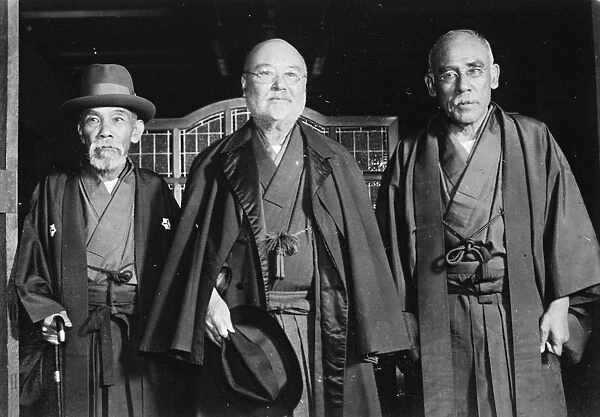 Triumvirate of Japanese politics. Left to right; Ki Inukai, Minister of Communications