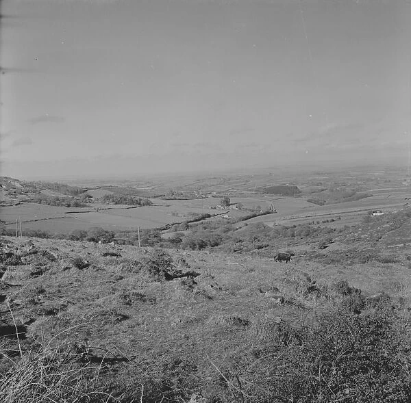 View from the slopes of Stowes Pound, Stowes Hill, Bodmin Moor, near Minions, Linkinhorne, Cornwall. 1965